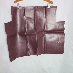 Rich Burgundy Leather Fabric Remnant Approx 20x26